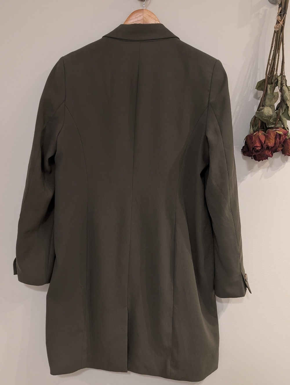 RW&CO - Olive Green Single-Button Long Coat - Picture 8 of 8